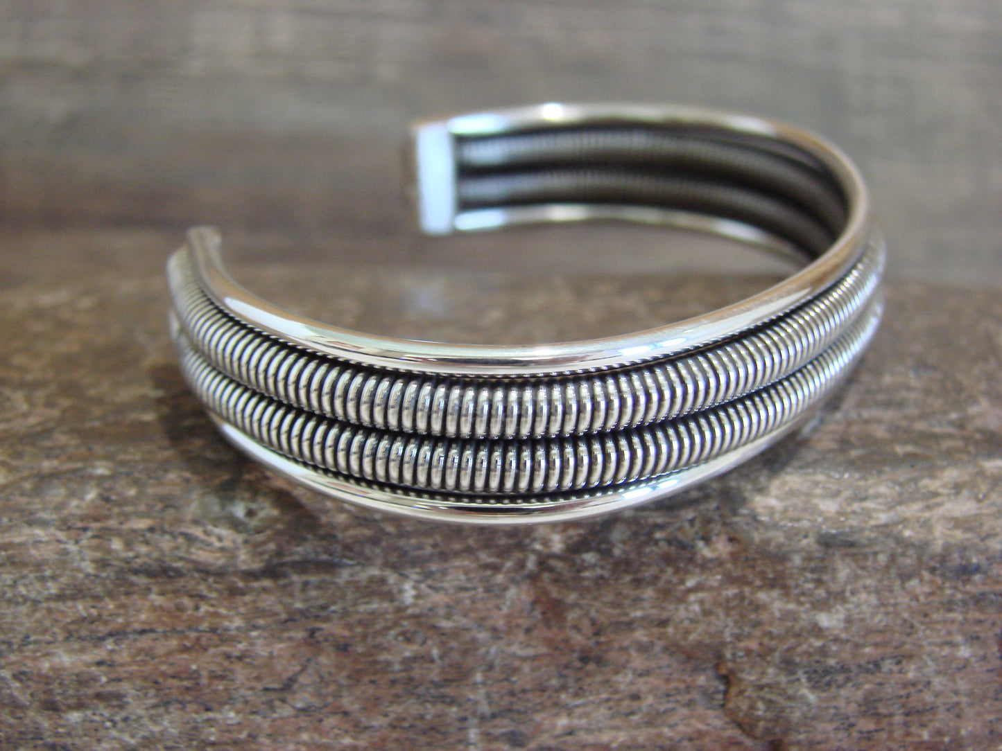Native American Twisted Sterling Silver Bracelet Cuff by Tahe