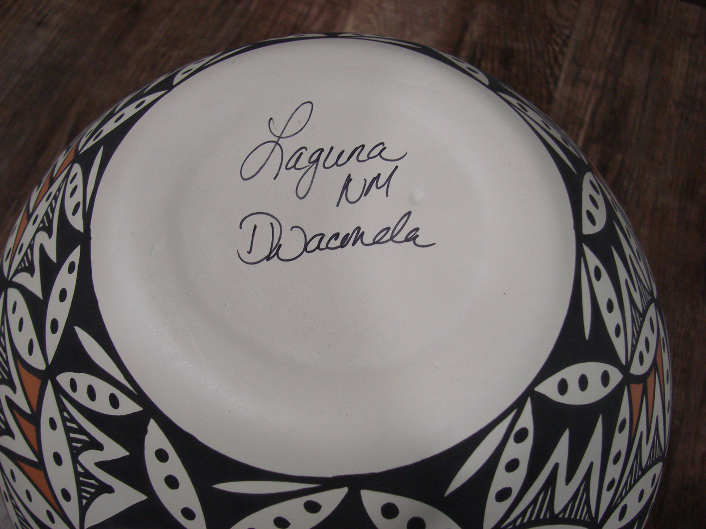 Native American Fine Line Laguna Hand Painted Pottery by DW