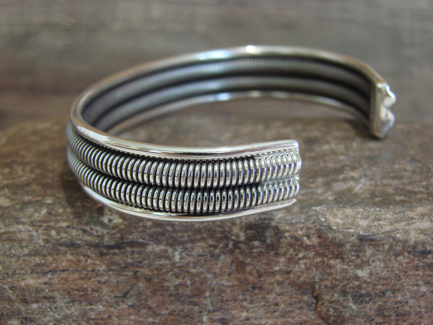 Native American Twisted Sterling Silver Bracelet Cuff by Tahe