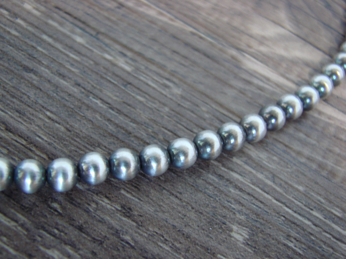 Native American 16" Sterling Silver Turquoise & Navajo Pearl Necklace by Betone
