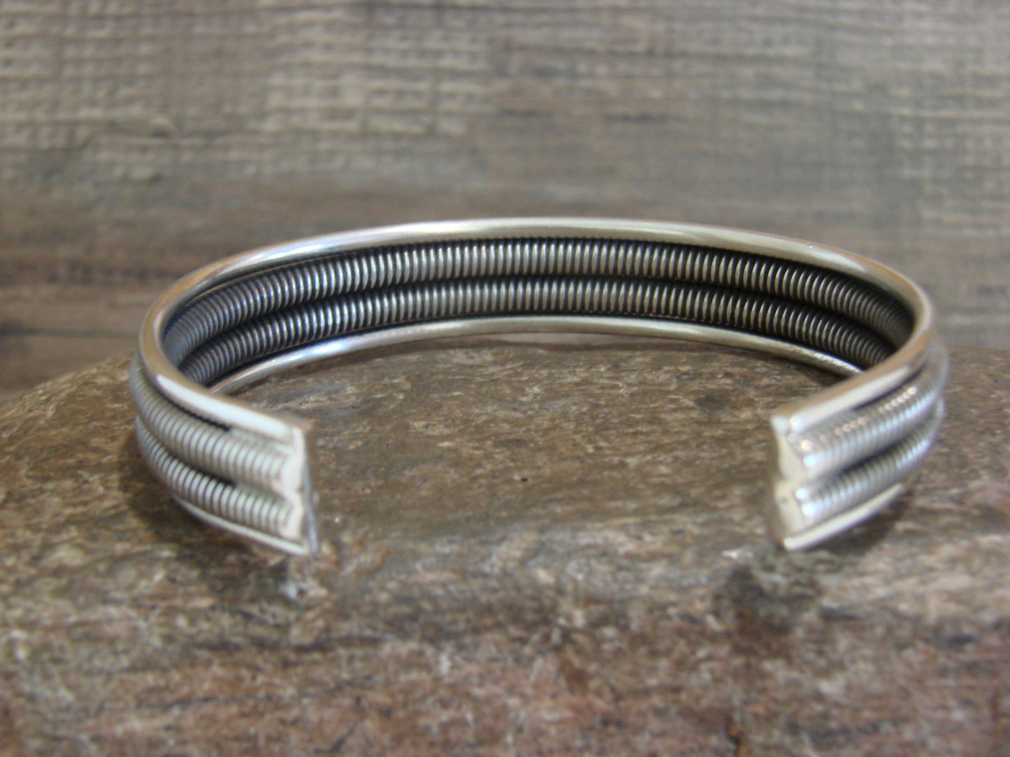 Native American Twisted Sterling Silver Bracelet Cuff by Tahe