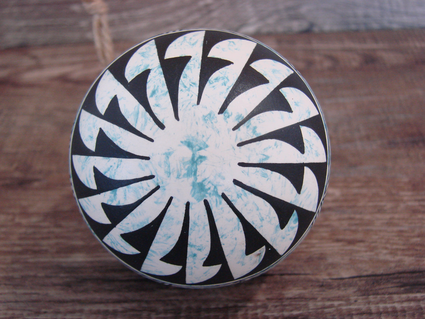 Native American Acoma Indian Hand Painted Fine Line Ornament by T. Sal
