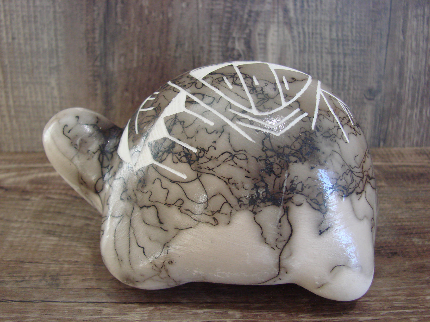 Native American Navajo Indian Pottery Horse Hair Turtle Sculpture by Vail