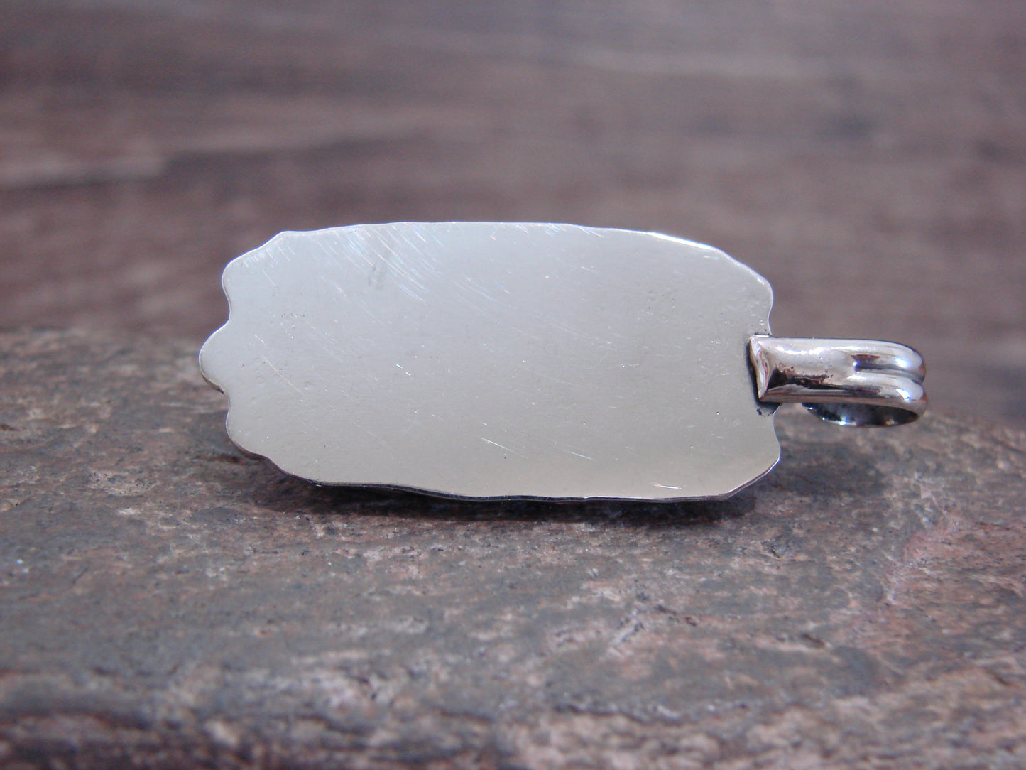 Native American Nickel Silver & Onyx Pendant - Cleveland