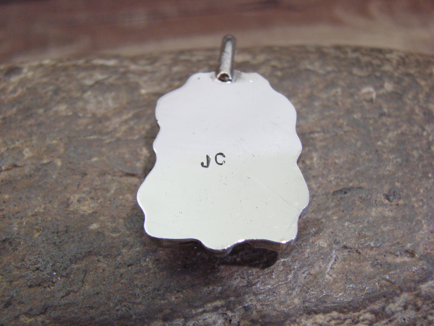 Native American Nickel Silver & Turquoise Howlite Pendant - Cleveland