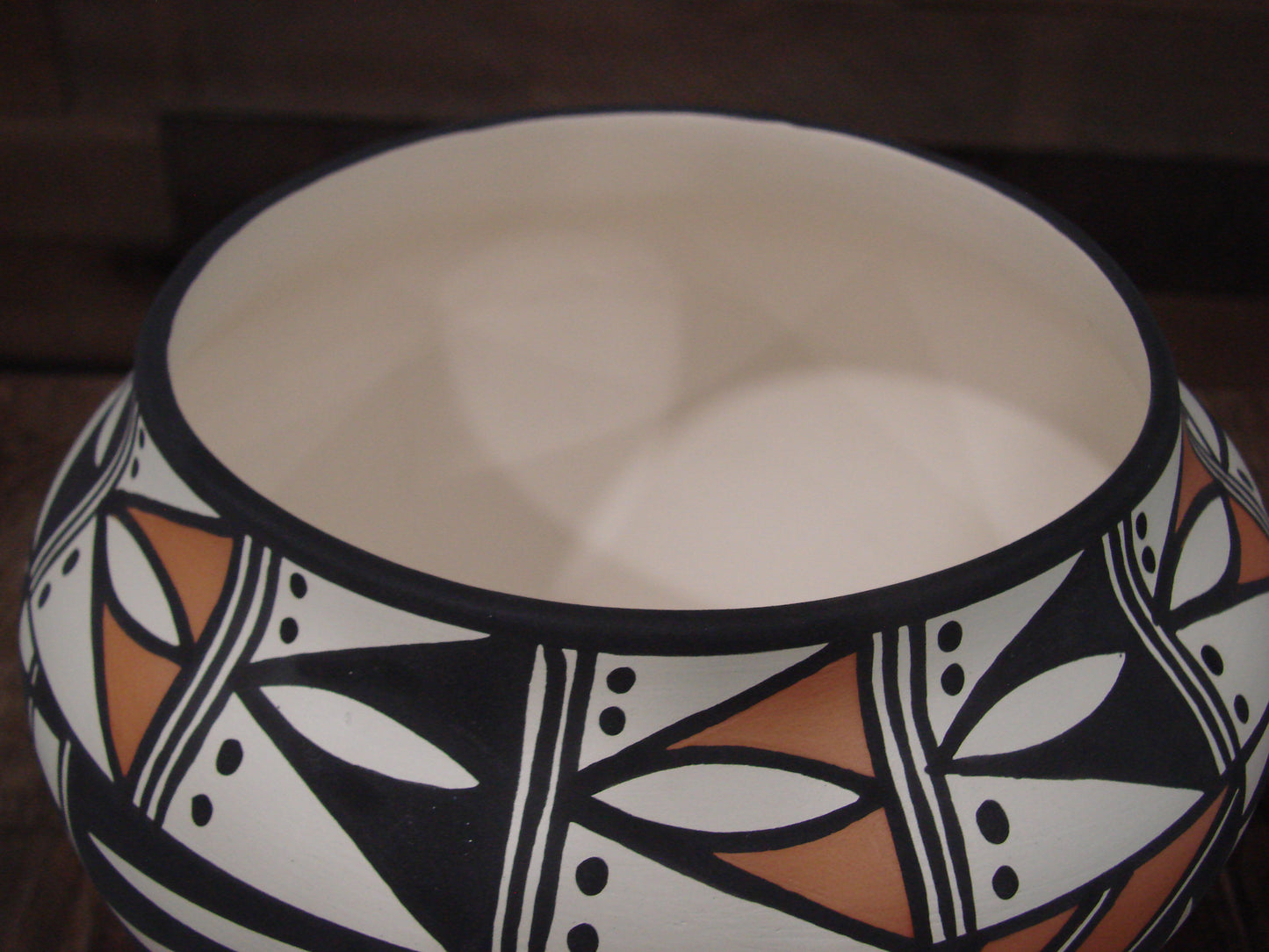 Native American Fine Line Laguna Hand Painted Pottery by DW