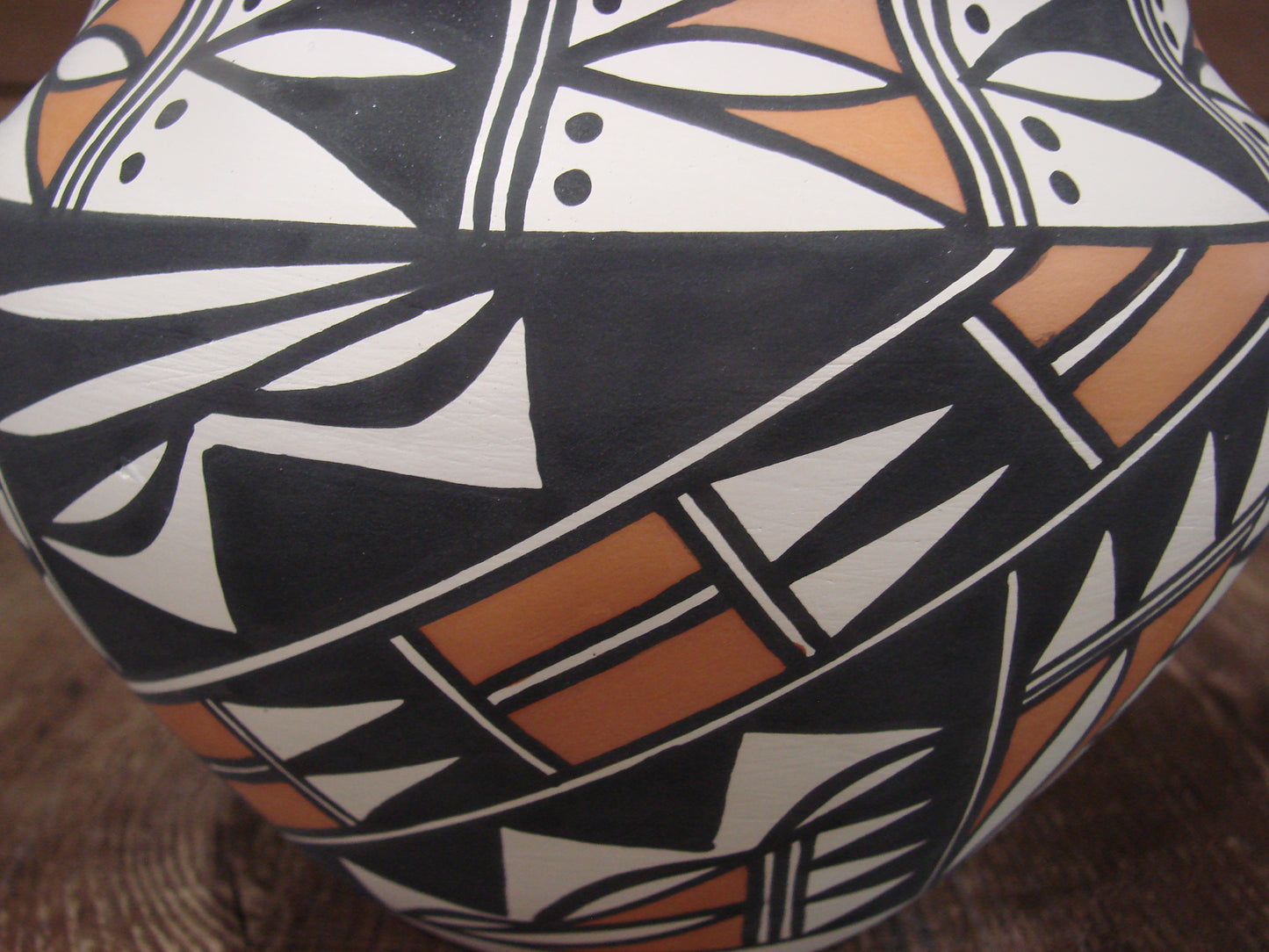 Native American Fine Line Laguna Hand Painted Pottery by DW