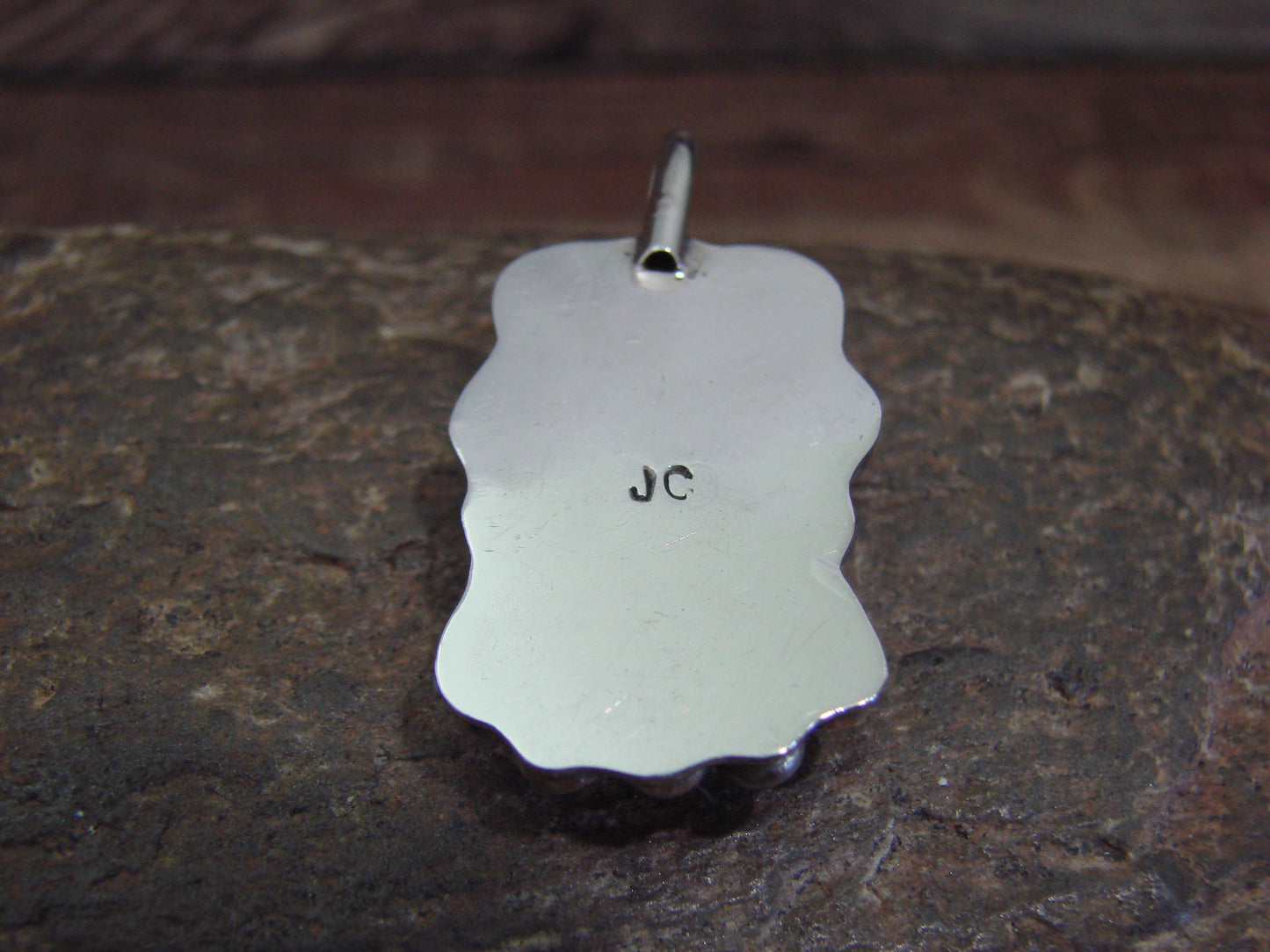 Native American Nickel Silver & Turquoise Howlite Pendant - Cleveland