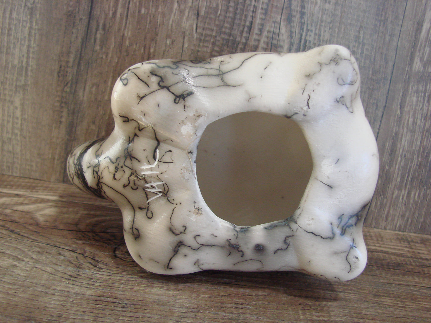 Native American Navajo Indian Pottery Horse Hair Turtle Sculpture by Vail