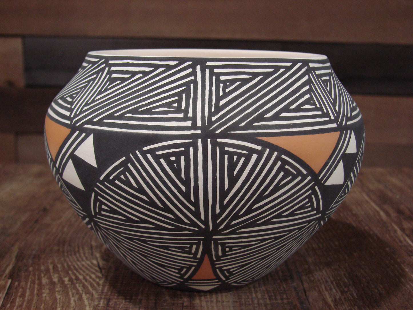 Native American Fine Line Laguna Hand Painted Pottery by DW
