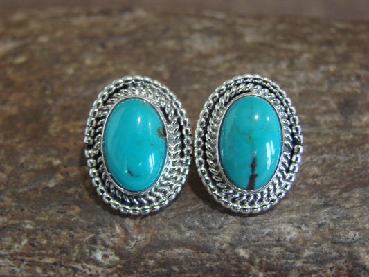 Native American Sterling Silver & Turquoise Post Earrings by Largo