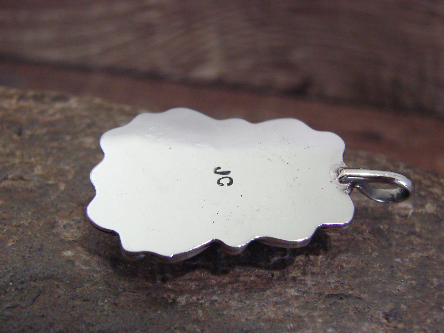 Native American Nickel Silver & Turquoise Howlite Pendant - Cleveland