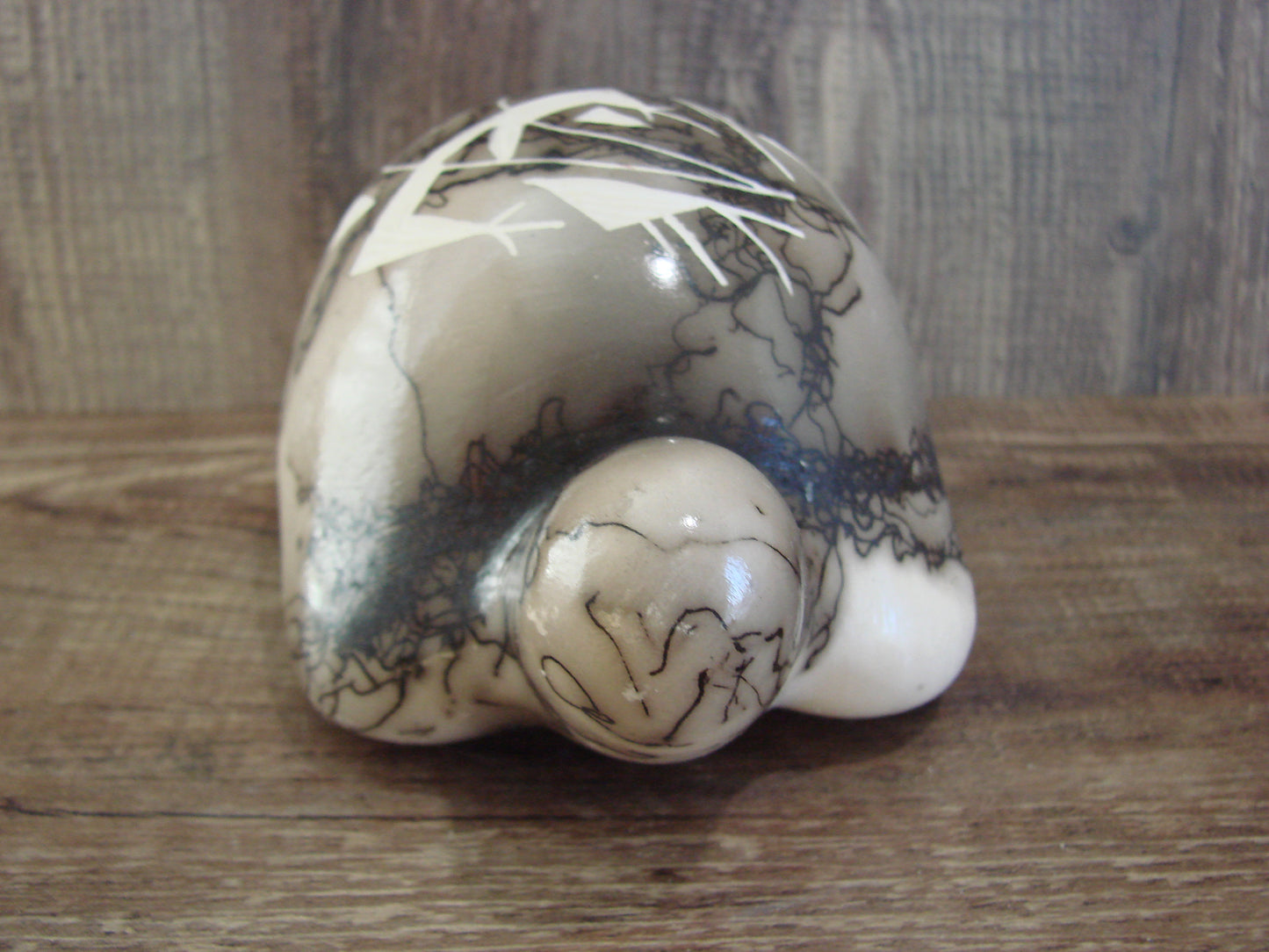 Native American Navajo Indian Pottery Horse Hair Turtle Sculpture by Vail