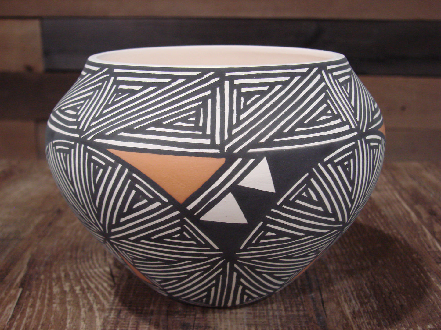 Native American Fine Line Laguna Hand Painted Pottery by DW