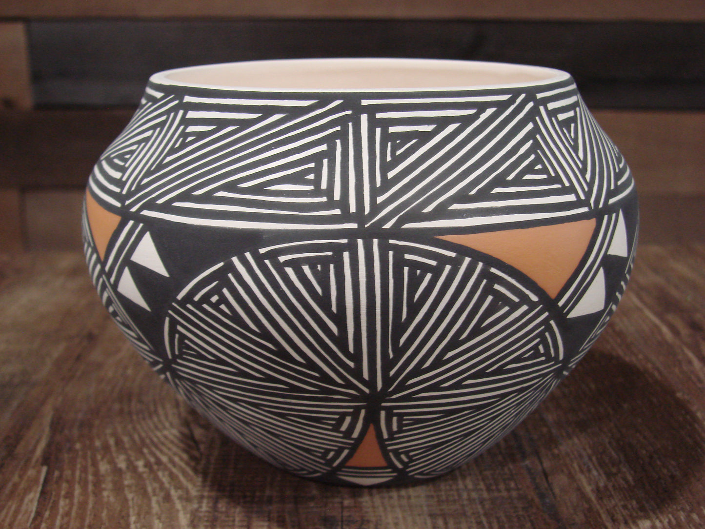 Native American Fine Line Laguna Hand Painted Pottery by DW