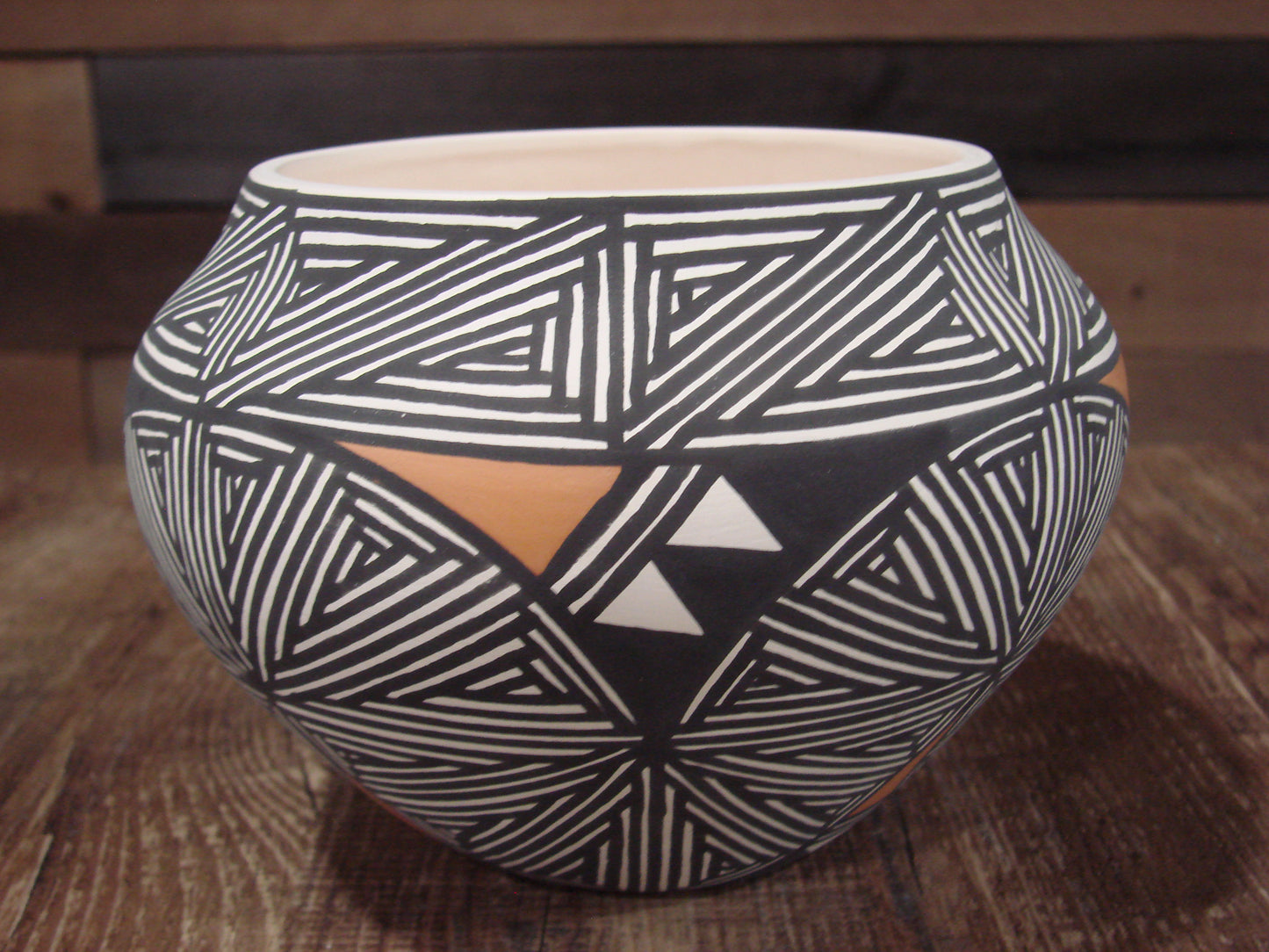 Native American Fine Line Laguna Hand Painted Pottery by DW