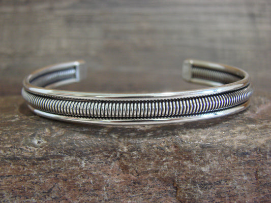 Native American Twisted Sterling Silver Bracelet Cuff by Tahe
