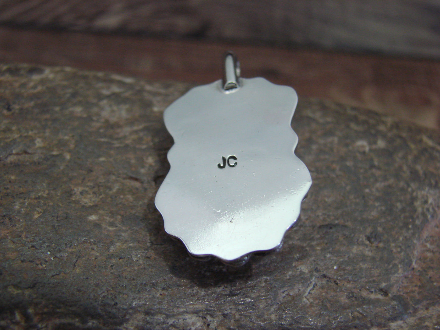 Native American Nickel Silver & Turquoise Howlite Pendant - Cleveland