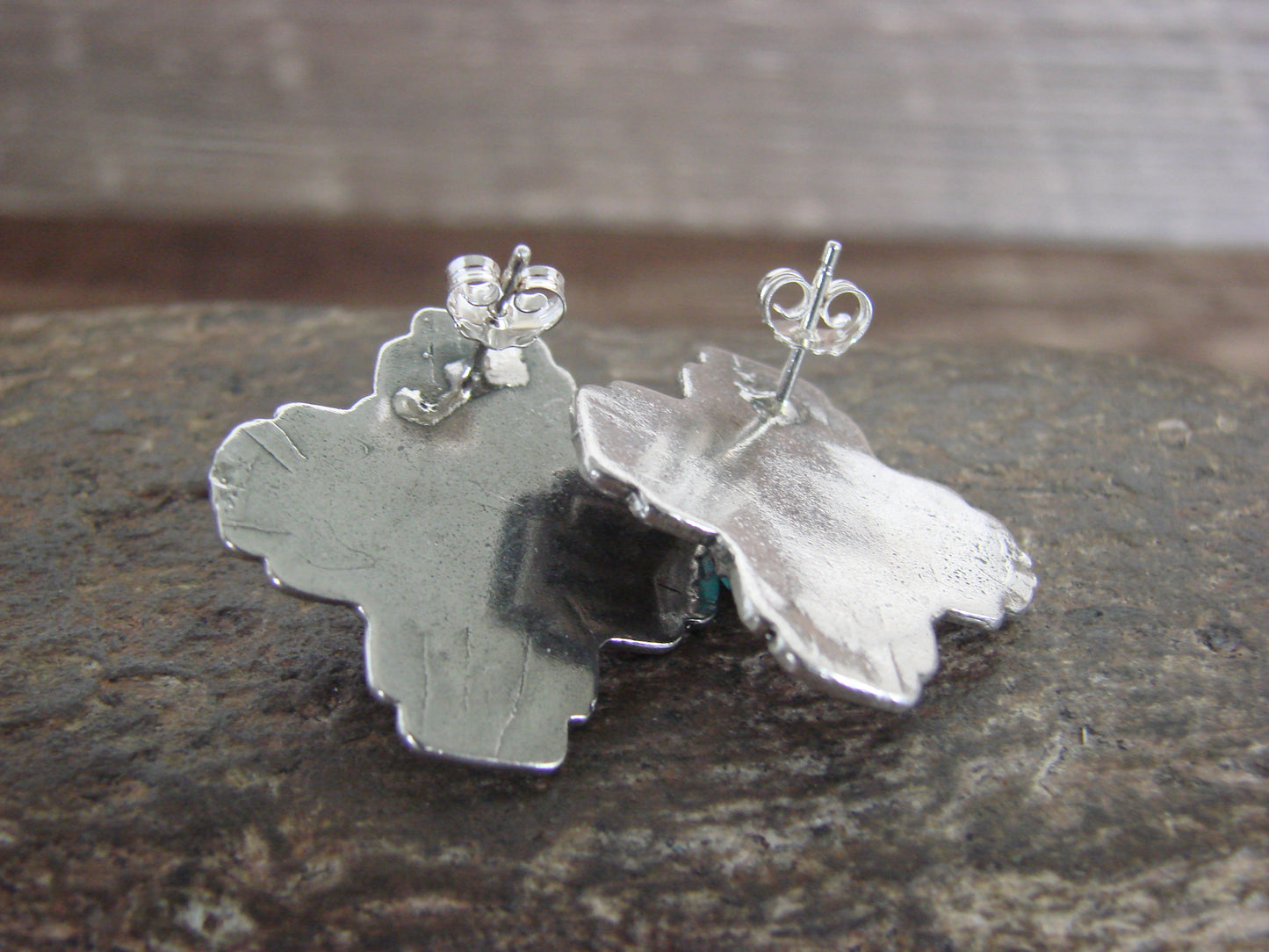 Native American Sterling Silver & Turquoise Zia Post Earrings - Yazzie