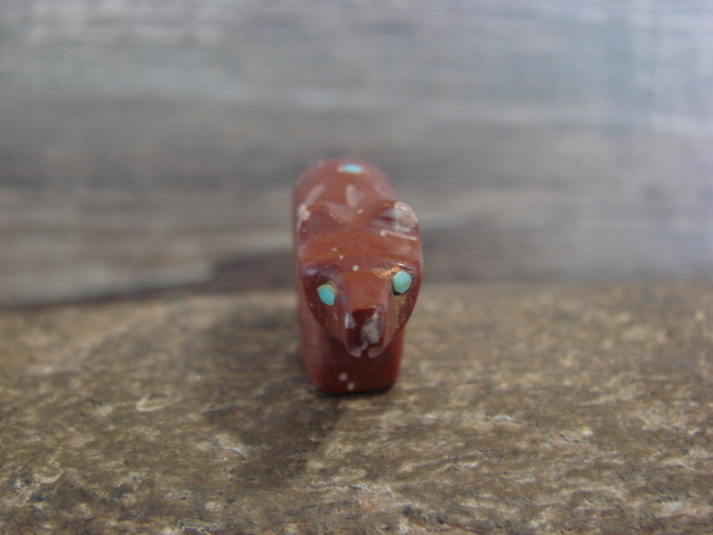 Native American Zuni Indian Hand Carved Pipestone Bear Fetish - B. Phillips