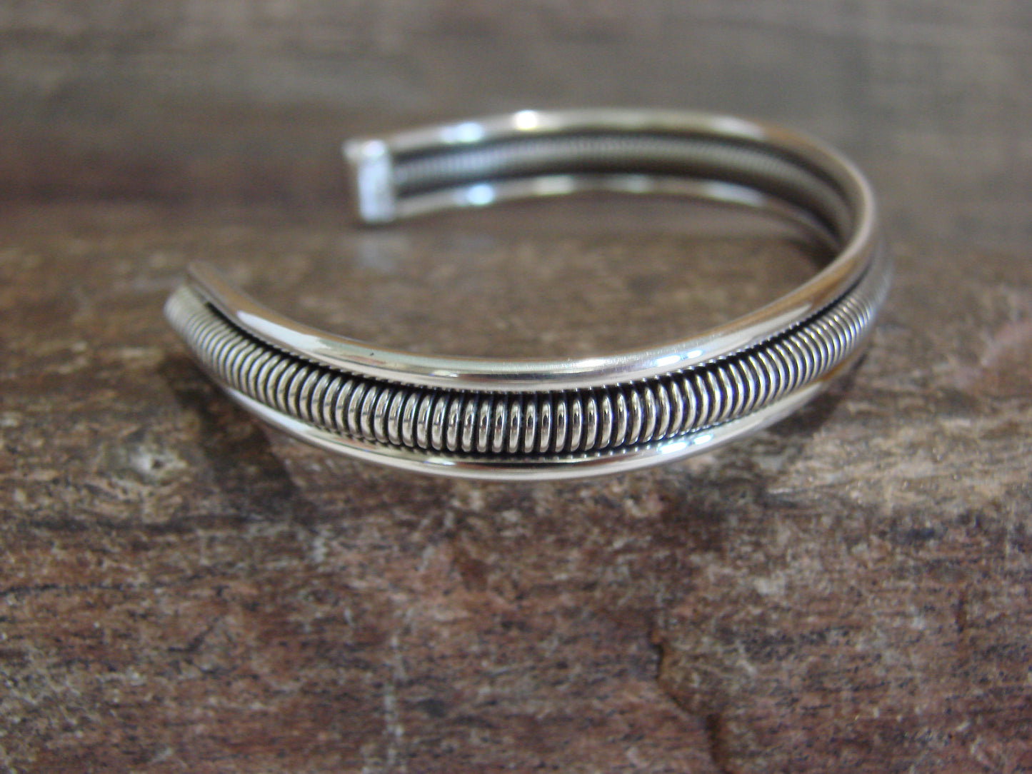 Native American Twisted Sterling Silver Bracelet Cuff by Tahe