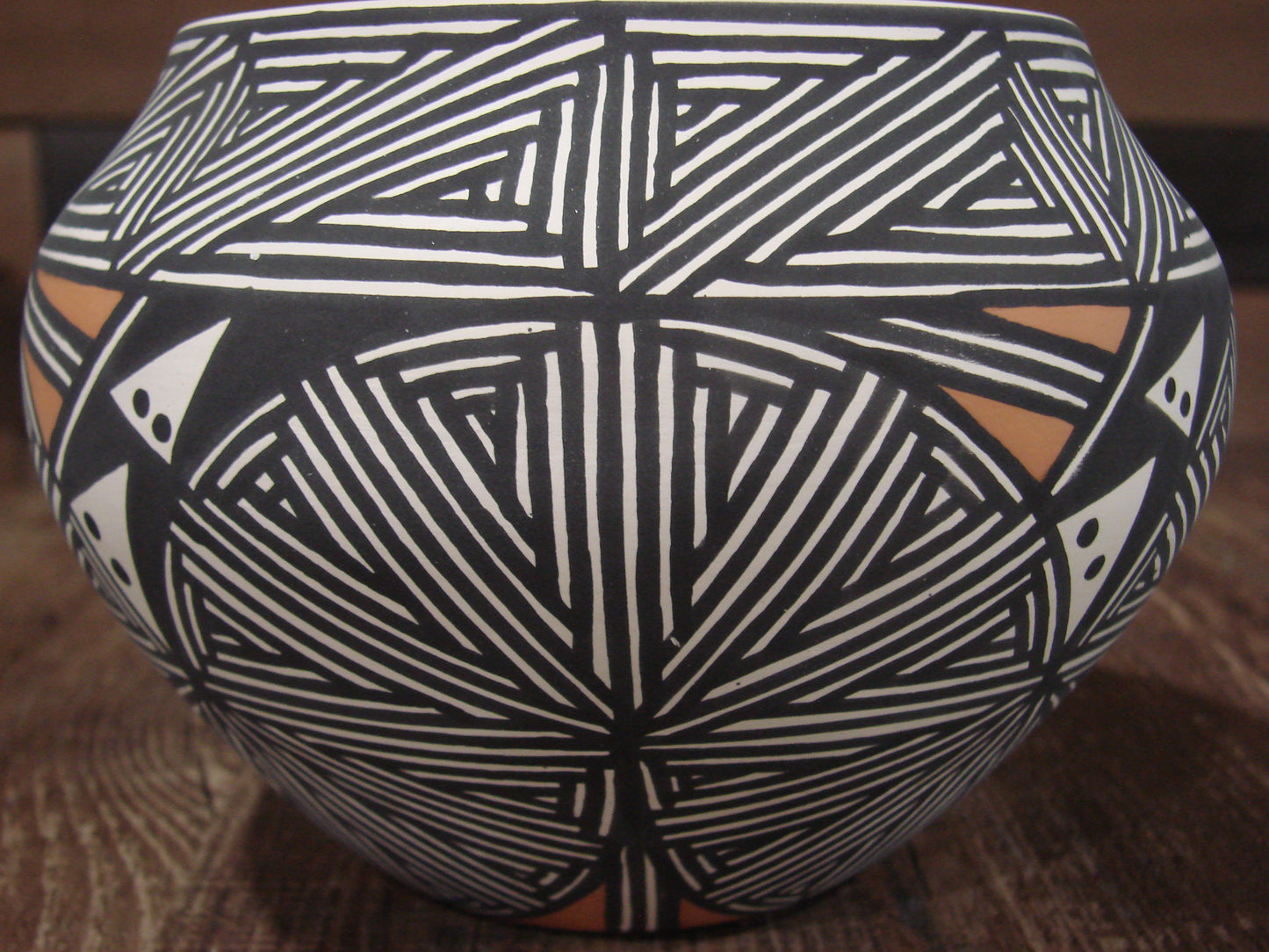 Native American Fine Line Laguna Hand Painted Pottery by DW