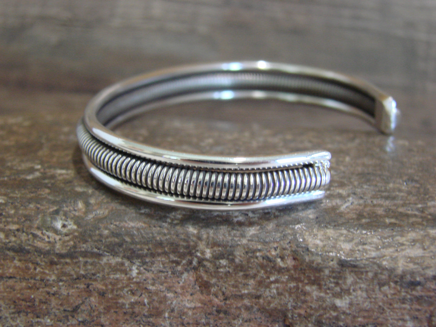 Native American Twisted Sterling Silver Bracelet Cuff by Tahe