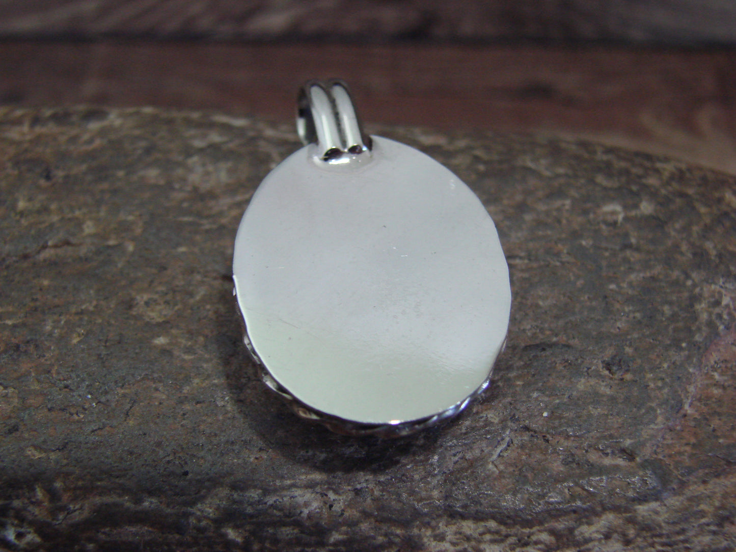 Native American Nickel Silver & Turquoise Howlite Pendant - Cleveland