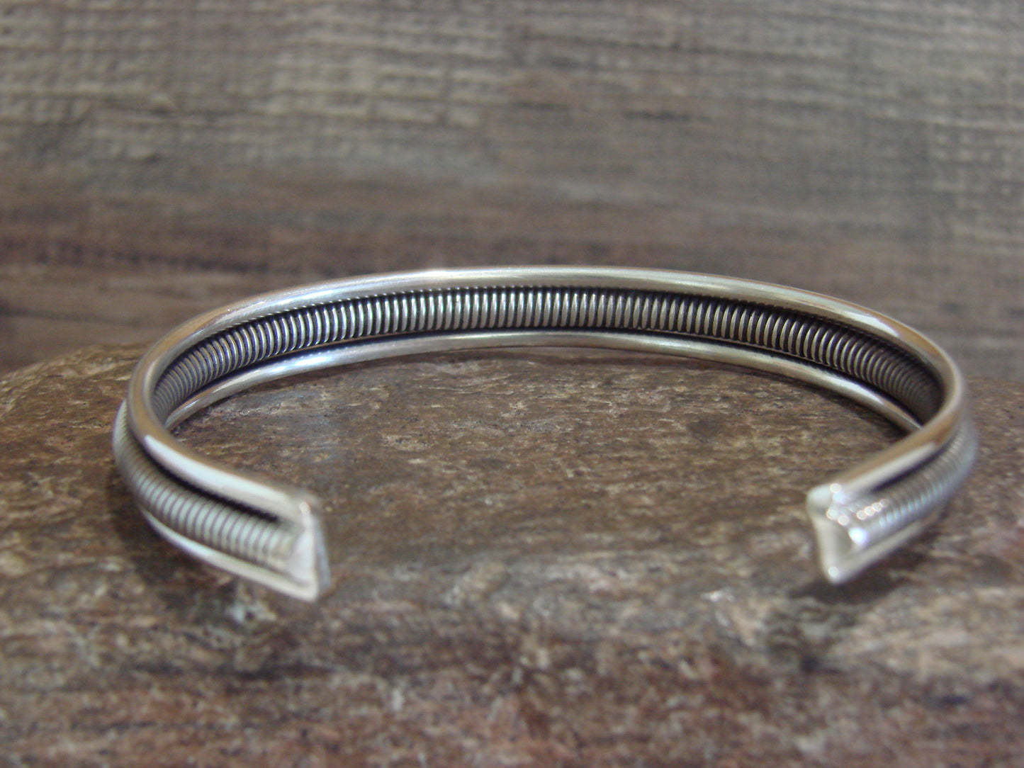 Native American Twisted Sterling Silver Bracelet Cuff by Tahe