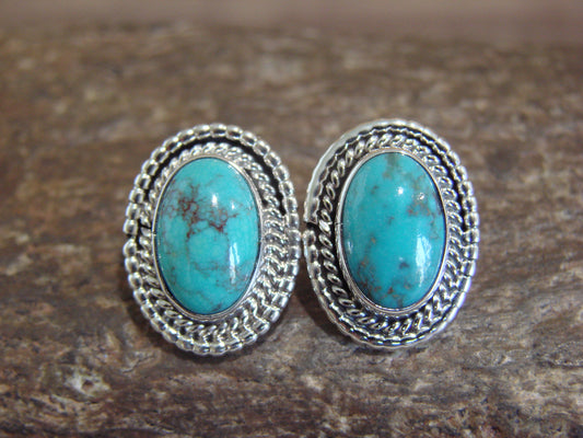 Native American Sterling Silver & Turquoise Post Earrings by Largo