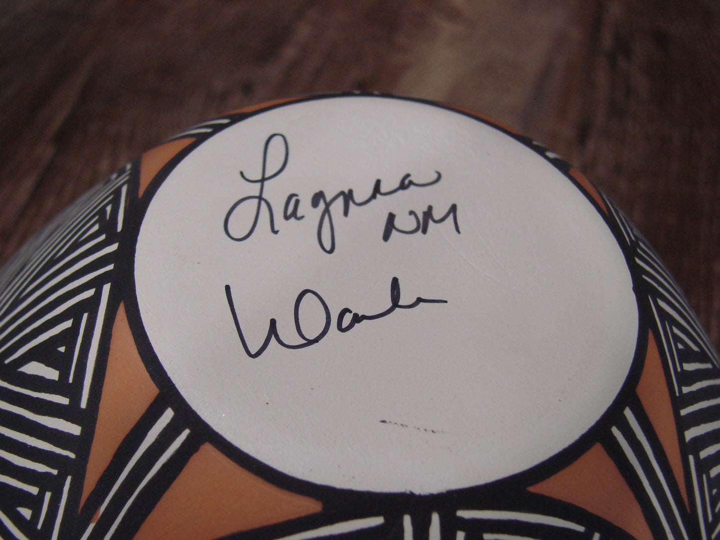 Native American Fine Line Laguna Hand Painted Pottery by DW