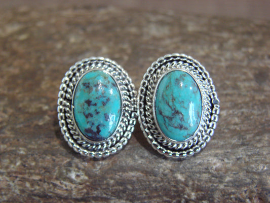 Native American Sterling Silver & Turquoise Post Earrings by Largo
