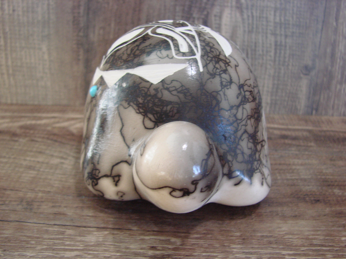 Native American Navajo Indian Pottery Horse Hair Turtle Sculpture by Vail