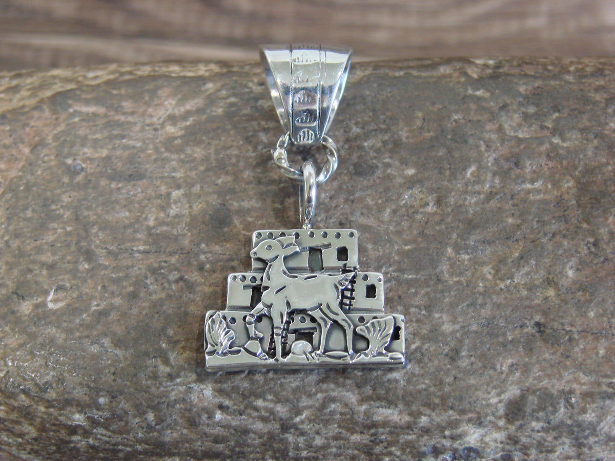Native American Sterling Silver Deer Pendant by Wood