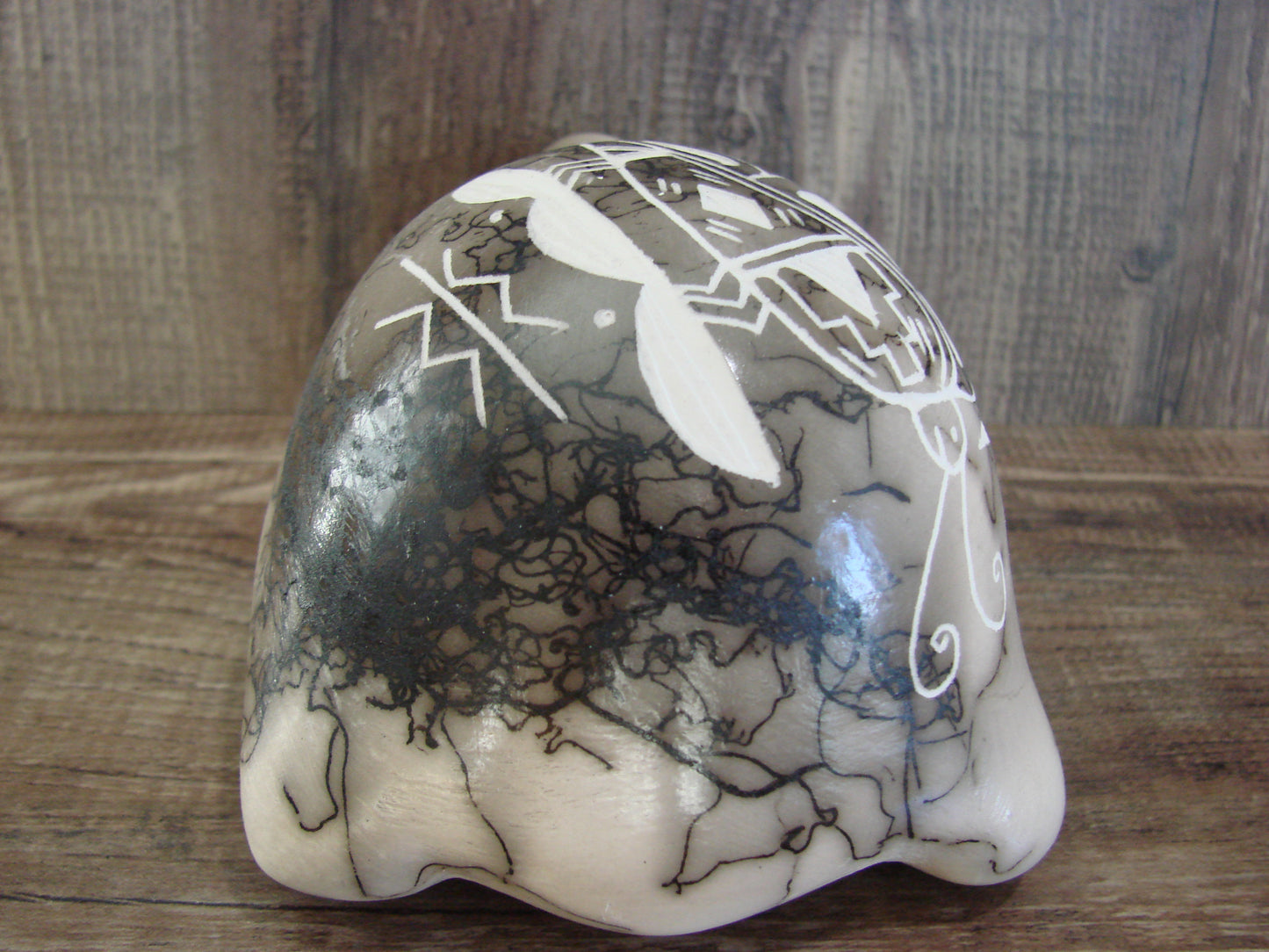 Native American Navajo Indian Pottery Horse Hair Turtle Sculpture by Vail