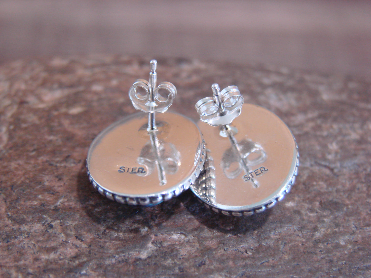 Native American Sterling Silver & Turquoise Post Earrings by Largo