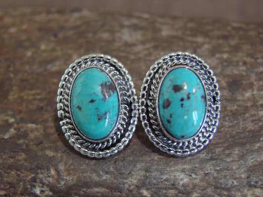 Native American Sterling Silver & Turquoise Post Earrings by Largo