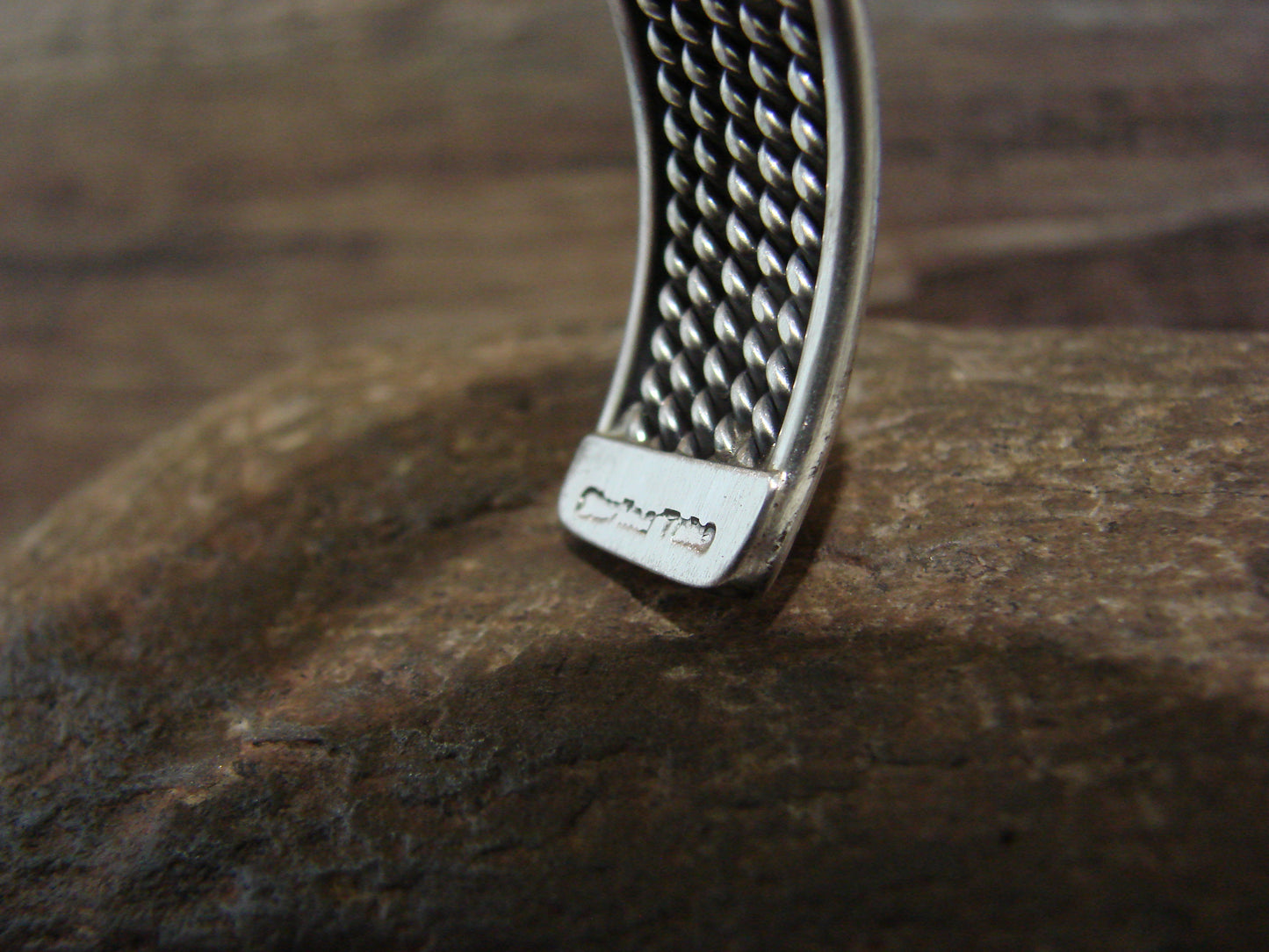 Native American Twisted Sterling Silver Bracelet Cuff by Tahe