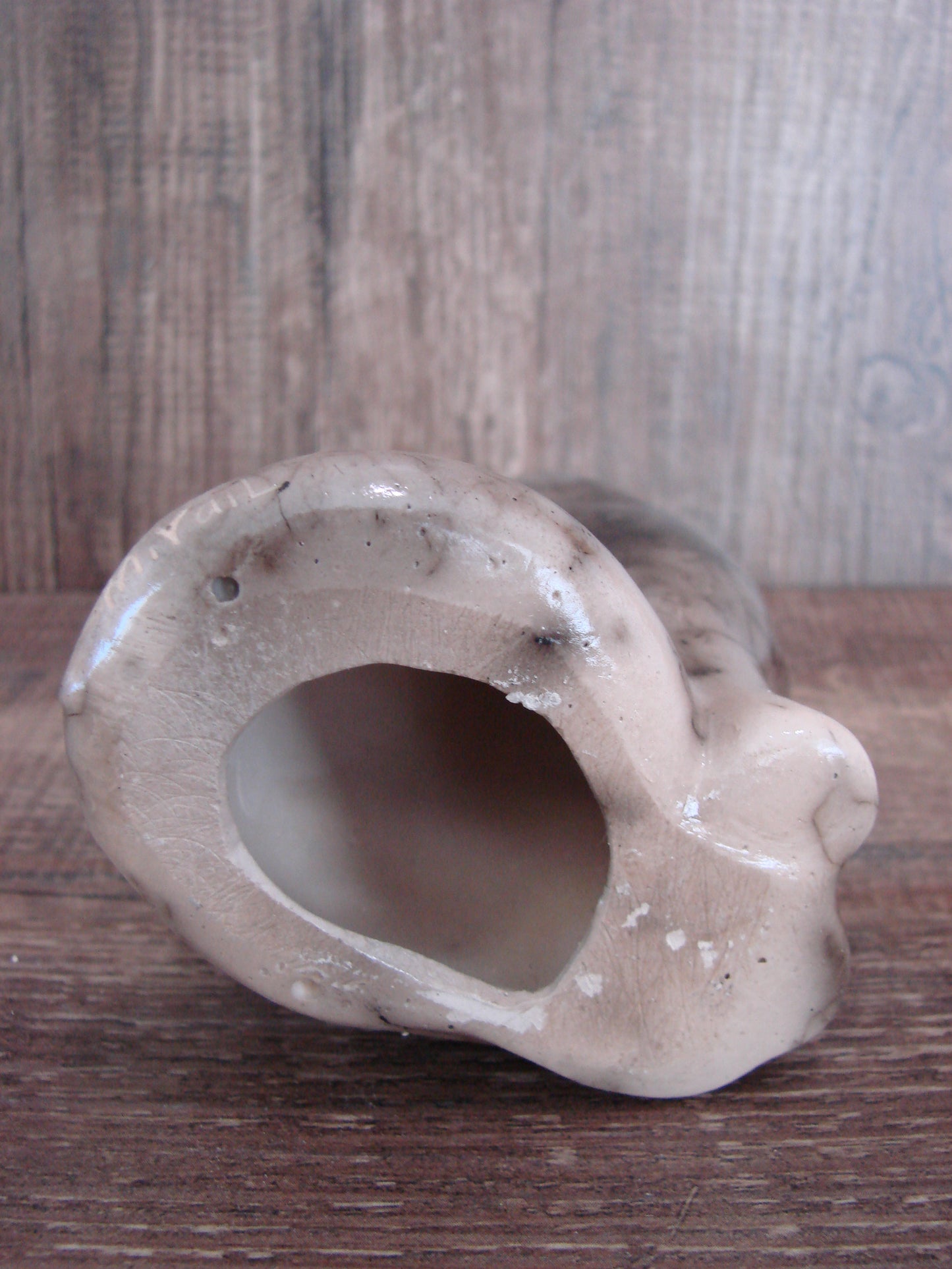 Navajo Pottery Horse Hair Howling Wolf Sculpture by Vail