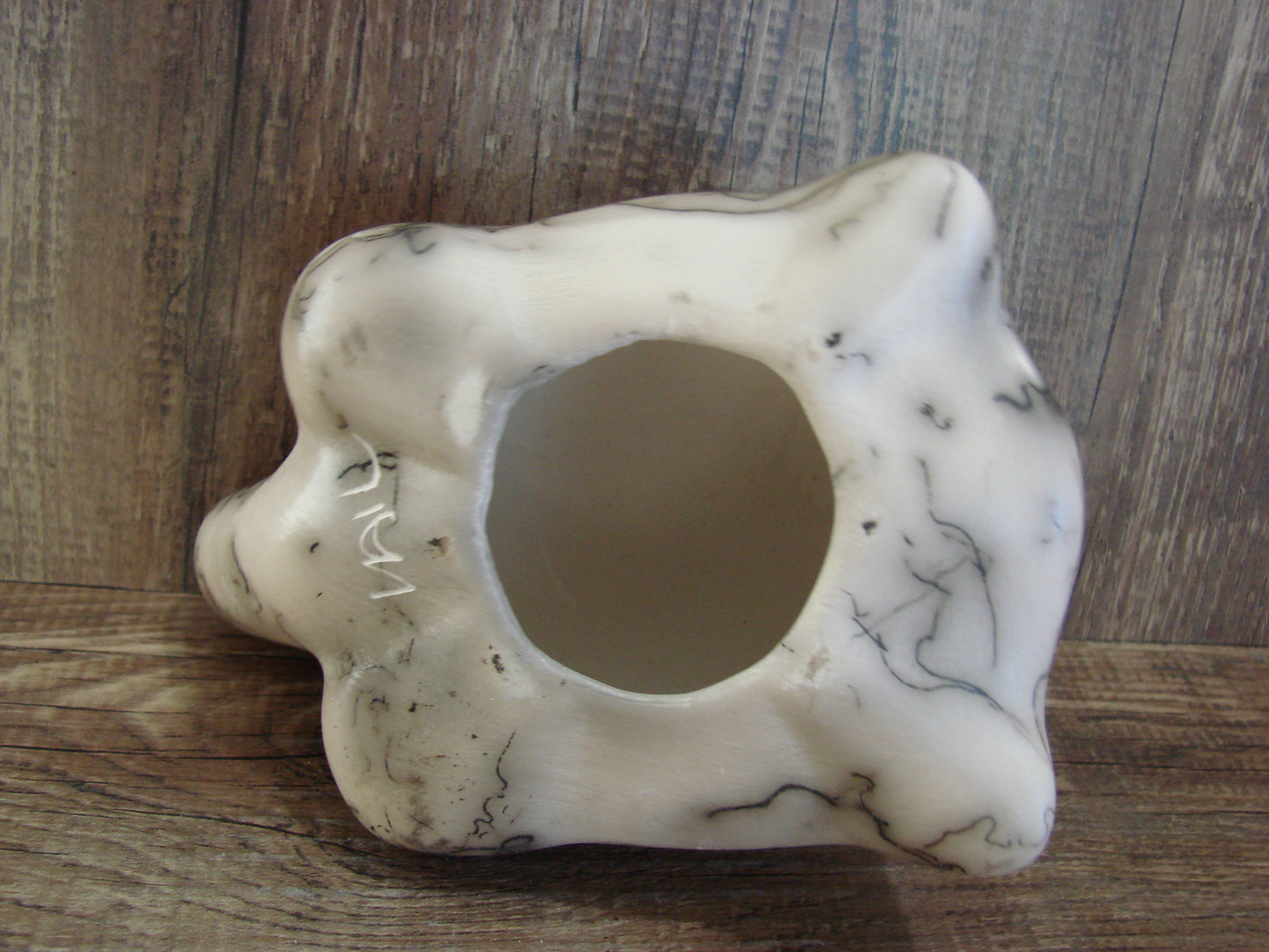 Native American Navajo Indian Pottery Horse Hair Turtle Sculpture by Vail