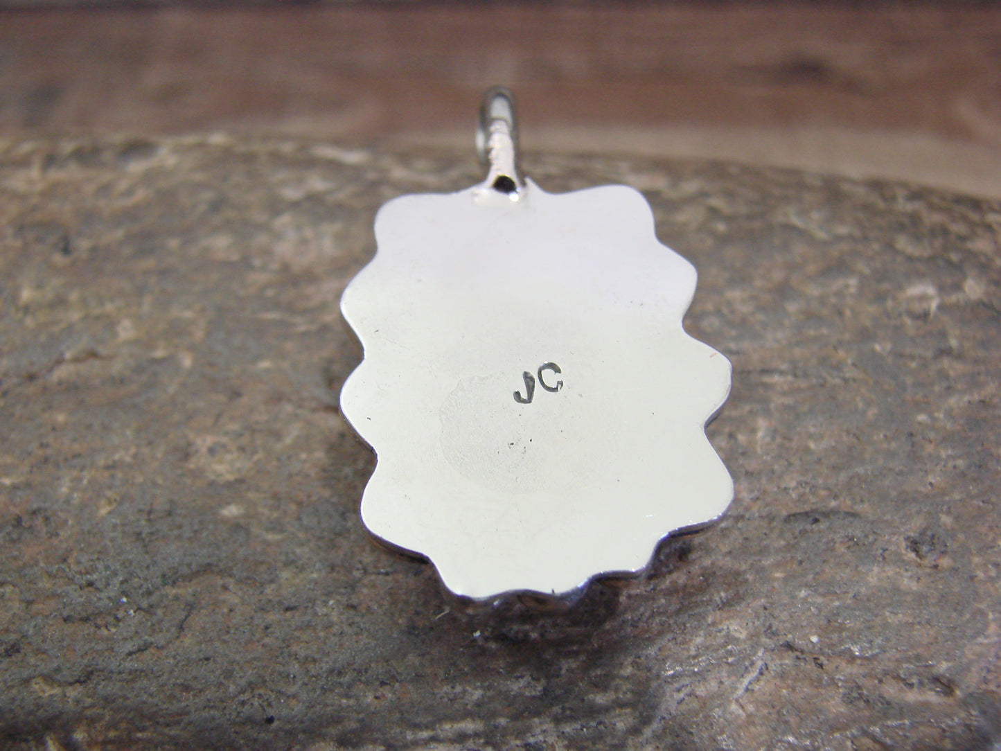 Native American Nickel Silver & Turquoise Howlite Pendant - Cleveland