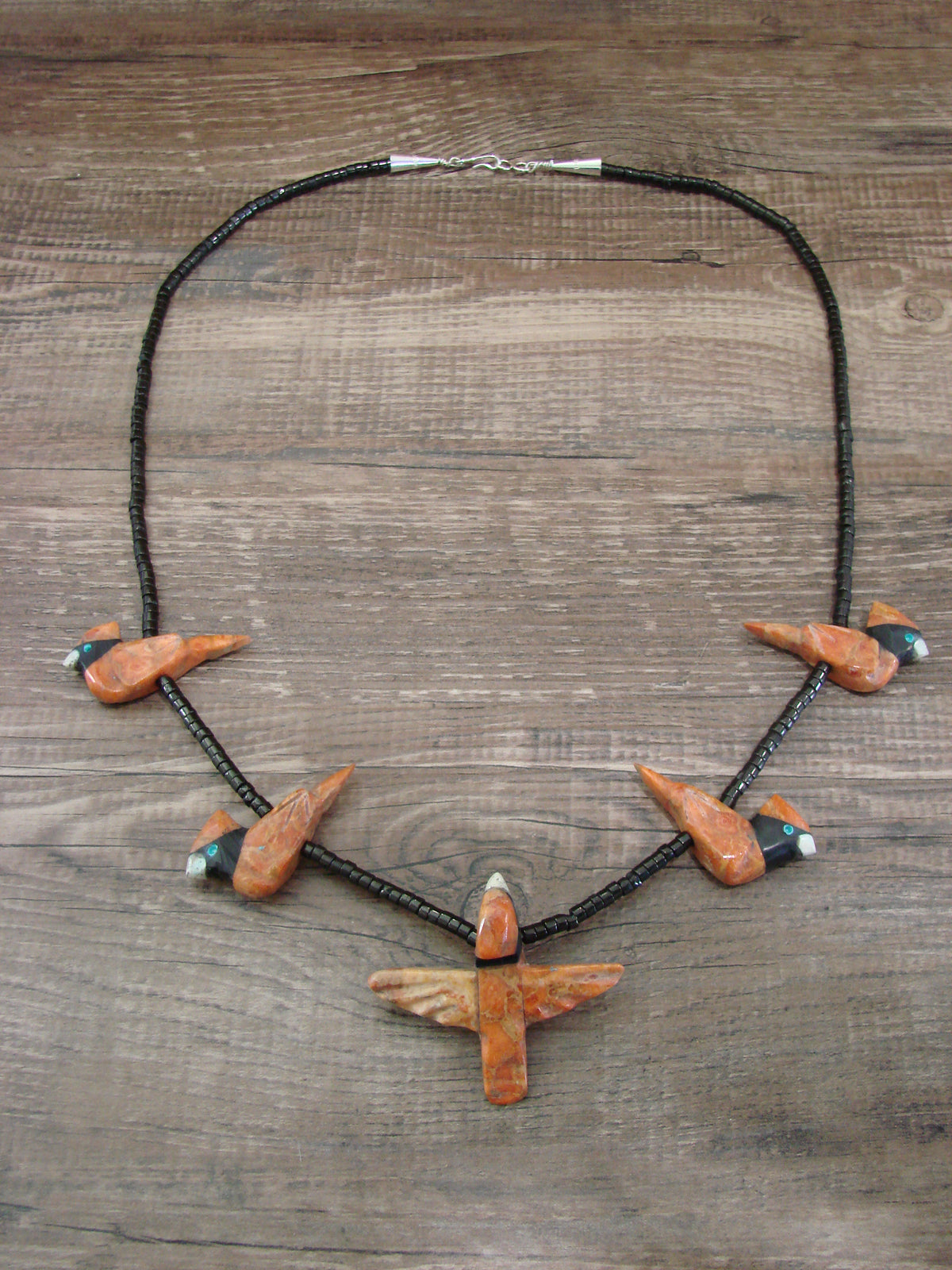 Hand Carved Apple Coral Cardinal Fetish Necklace - Matt Mitchell