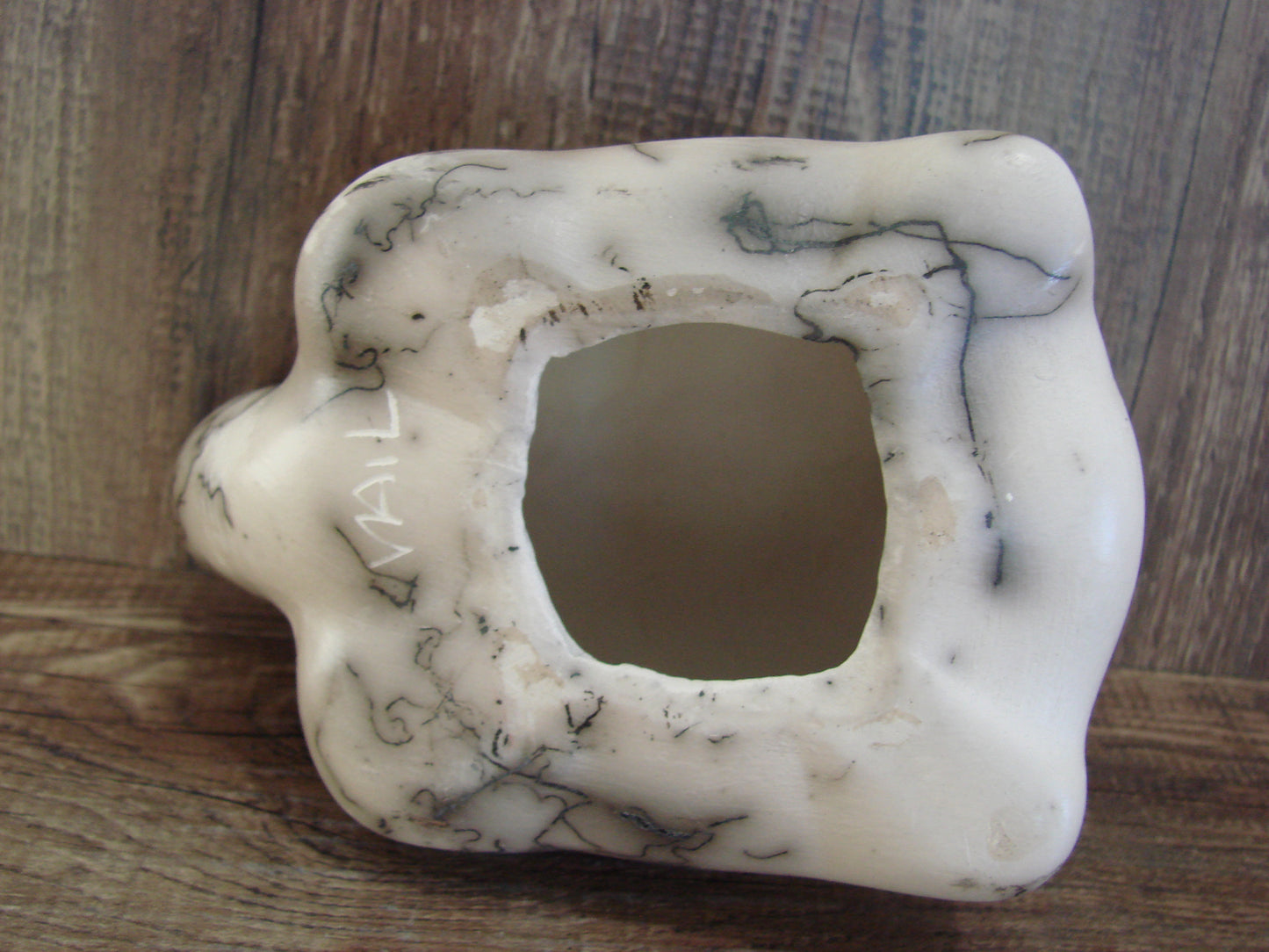 Native American Navajo Indian Pottery Horse Hair Turtle Sculpture by Vail