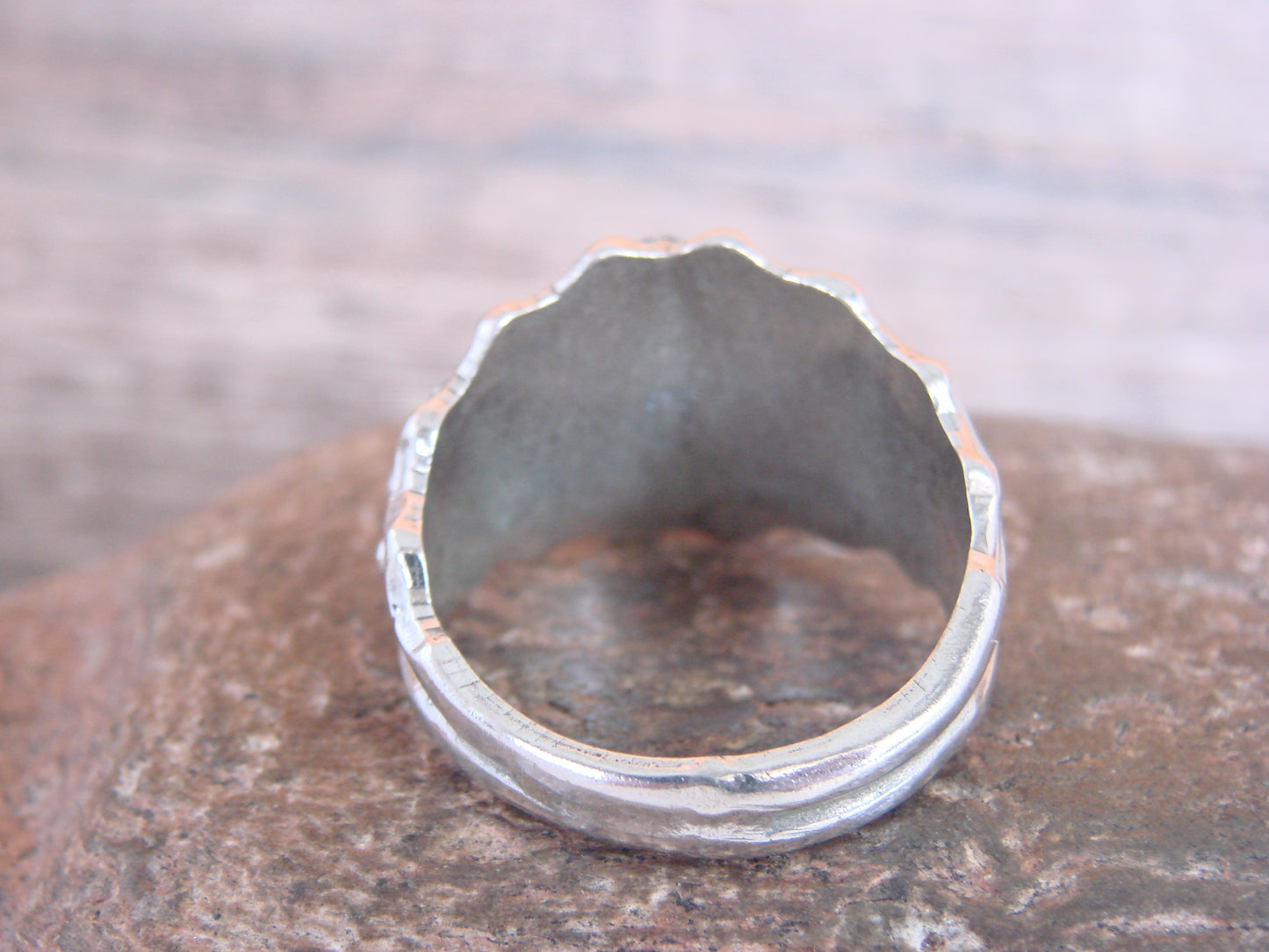 Native American Sterling Silver Turquoise Eagle Ring Size 13 - Morgan