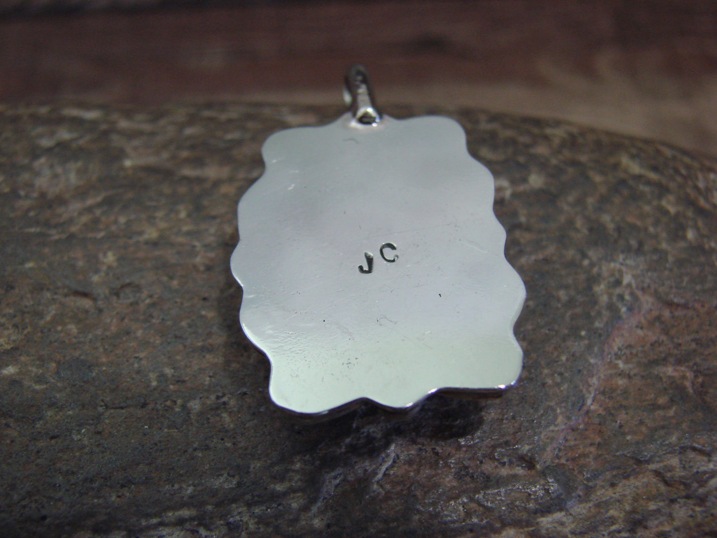 Native American Nickel Silver & Turquoise Howlite Pendant - Cleveland