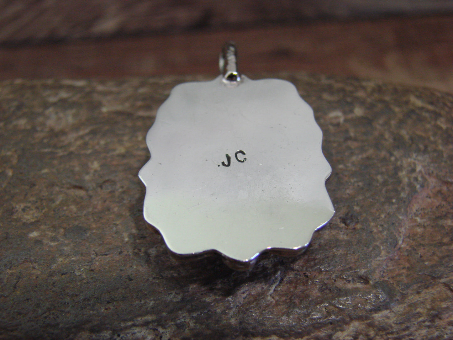 Native American Nickel Silver & Turquoise Howlite Pendant - Cleveland