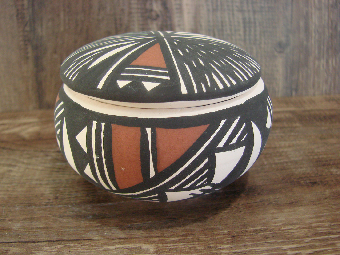 Native American Hand Painted Acoma Jewelry trinket Pottery by Concho