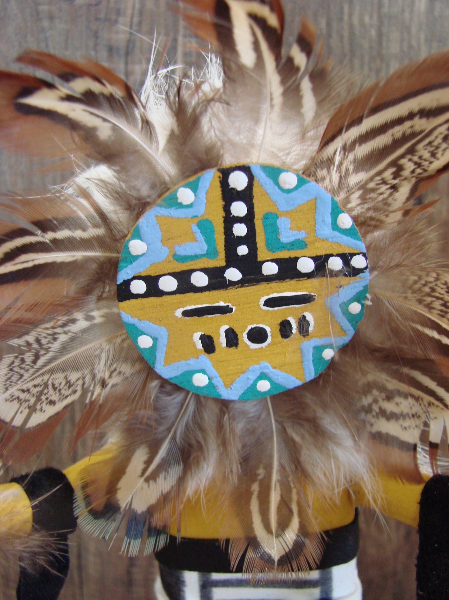 Native American Sunface Kachina Dancer Signed E.W.