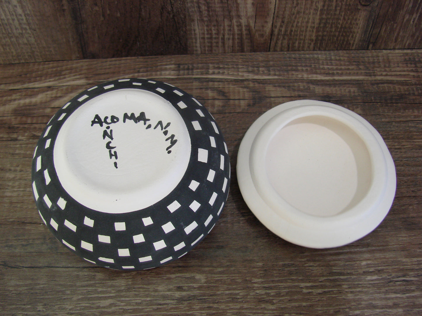 Native American Hand Painted Acoma Jewelry trinket Pottery by Concho