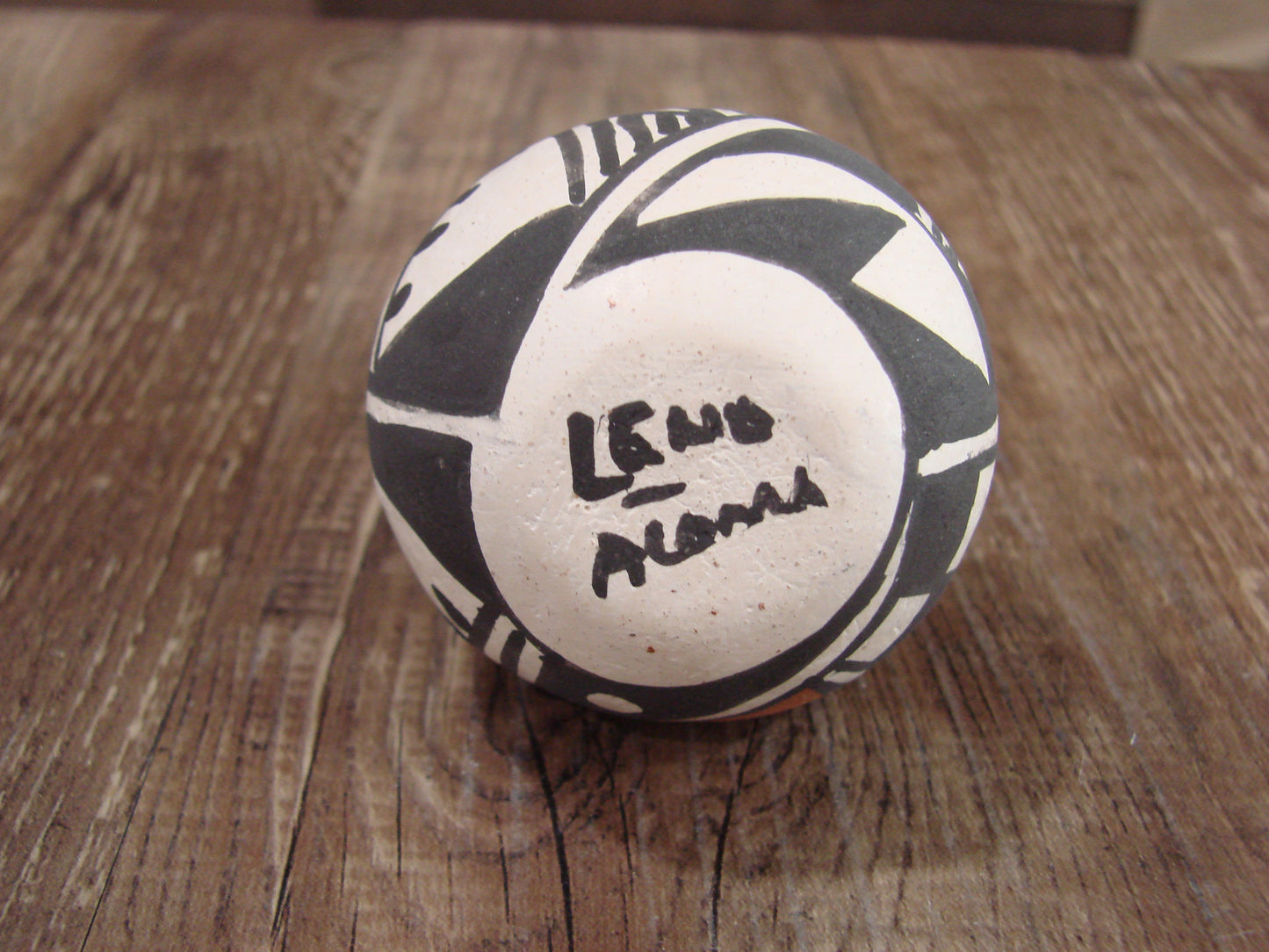 Small Native American Acoma Hand Painted Clay Wedding Vase by Leno